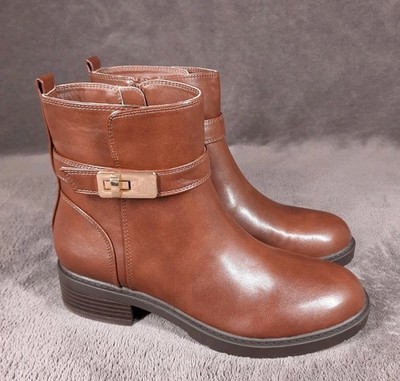 Giani Bernini Beccaa Women's Ankle Boots Mocha Faux Leather US Size 6 Medium