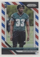 2018 Panini Prizm Rookie Red White & Blue Prizm Josh Adams #296 h3a