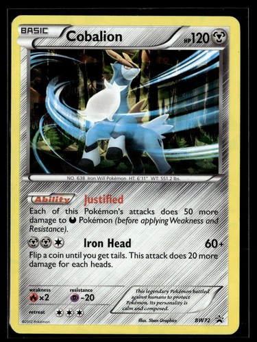Pokemon TCG Black and White Promos #BW72 Cobalion Cracked Ice Holo