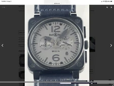 Bell & Ross BR 03-94 Pilot Chronograph Automatic Watch Blue Leather Black Case