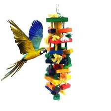 Bird Parrot Knots Block Tearing Chewing Toy, Multicolored Wooden Bird Parrot ...