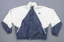 Rare VTG NIKE Spell Out Swoosh Two Tone Full Zip Windbreaker Jacket 80s 90s SZ L