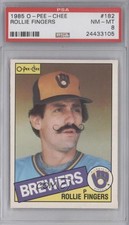 1985 O-Pee-Chee Rollie Fingers #182 PSA 8 HOF m5x