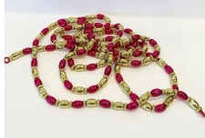 Christmas Tree Garland Red Gold Shiny Colored Balls Plastic