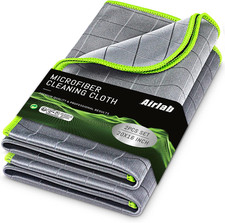 Carbon Microfiber Towels for Car Glass Window Polishing, Grey-Green
