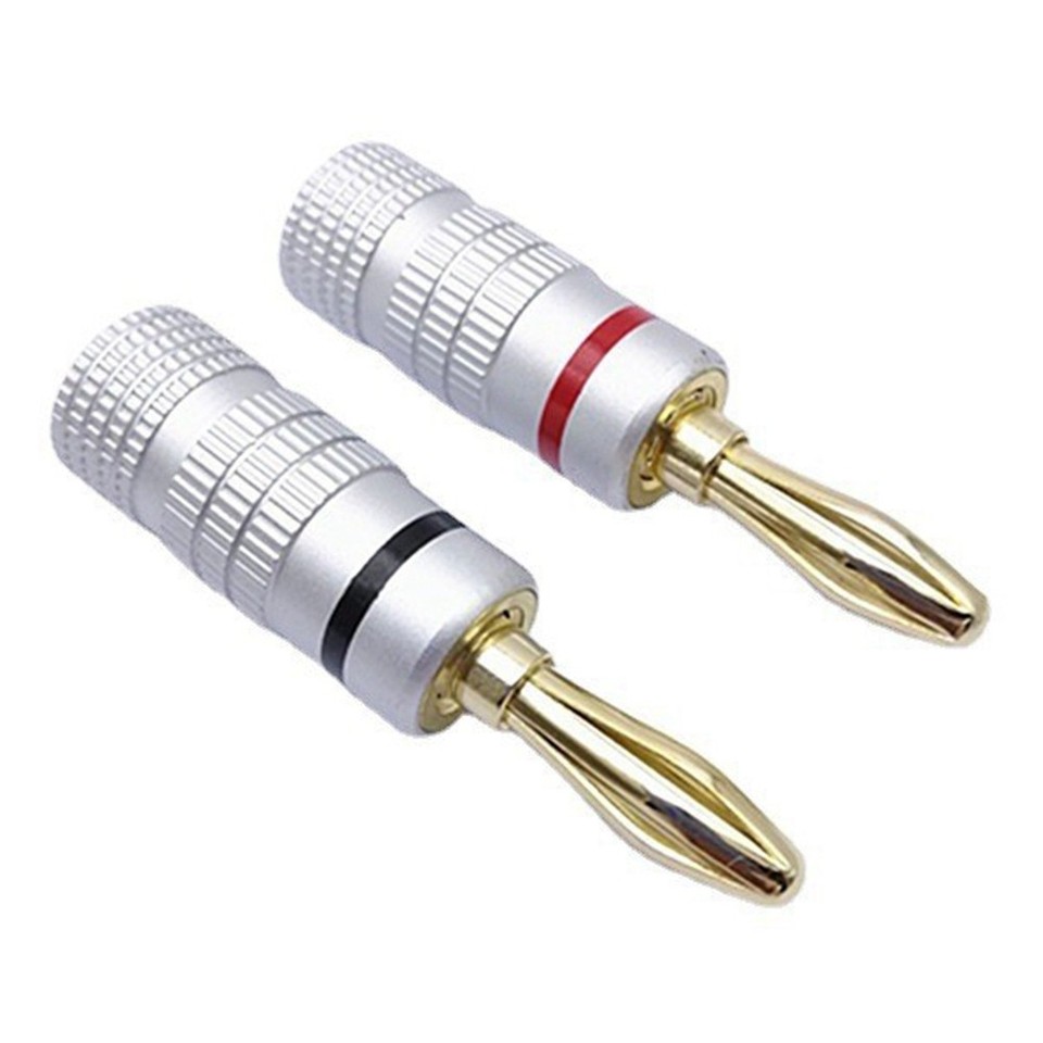 12 Pcs 4mm Audio Jack Connector Banana Plugs Audio Jack Connector, 24K ...