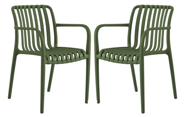 Pixa Garten-Stuhl 2Er Set Wetterfest Stapelbar GrüN Von Designlink-image