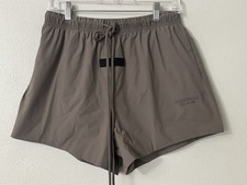 Fear Of God Essentials Nylon Shorts Taupe Mens Small NWT Drawstring Logo
