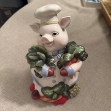 Chef Ceramic Pig Figurine Spring Collection by Corner Ruby Kitchen Décor 