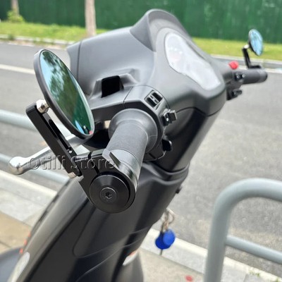 For Vespa GTS300 GTV300 Sprint 150 Bar end Rearview Mirrors Handle Grip black