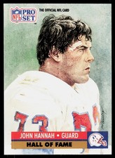 1991 Pro Set John Hannah #28 New England Patriots