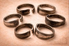 Lot of 6 Vintage Spoon Rings Silver Plate Nickel Silver Adjustable Jewelry