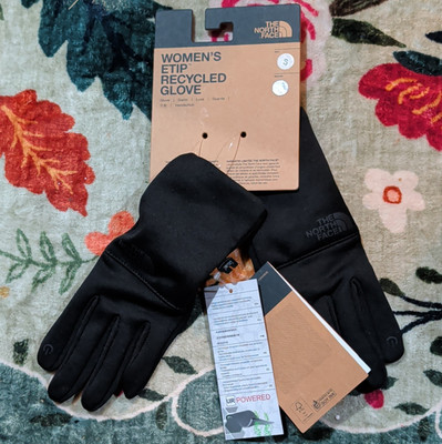 The North Face Small Women s Etip Recycled Touchscreen Gloves Size S Black