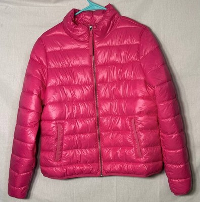Hot Pink Puffer Jacket Size L   Front Zip Closure   New
