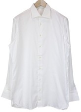 SUITSUPPLY Men's Shirt L White Pure Cotton Formal Long Sleeve Button Front