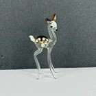 Vintage MCM Clear Murano Style Art Glass Deer Figurine Delicate  Hand Blown