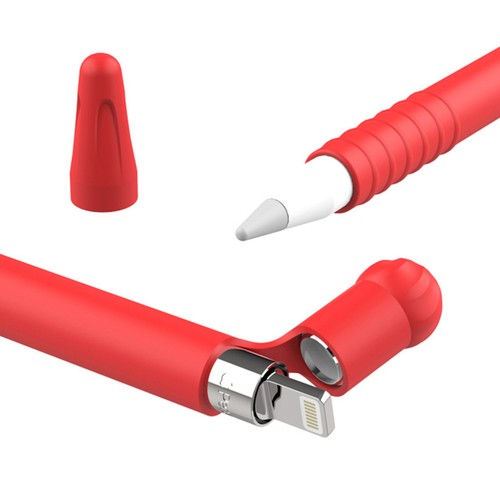 Silicone Touch Screen Pen Sleeve Pen Holder Protective Cover for Pencil (Red) - Picture 10 of 11