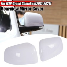 Gloss White Mirror Covers Cap Rearview Shell For Jeep Grand Cherokee 2011-2021