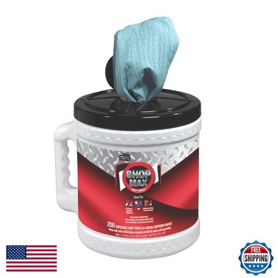 Tork ShopMax Blue W22 Dry Wipe Bucket 2 x 200 Wipes 450340