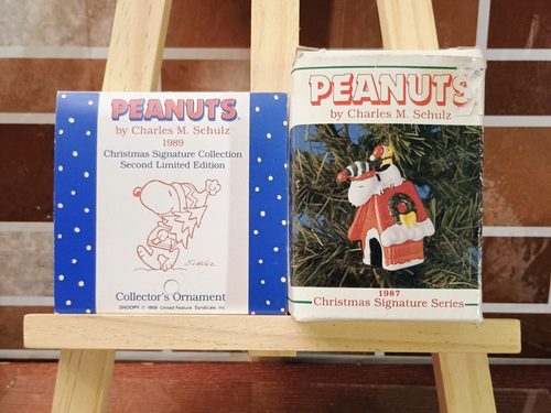 2 Willitts Snoopy Woodstock Doghouse 1st &2nd LTD ED Peanuts Collection Ornament - Picture 1 of 5