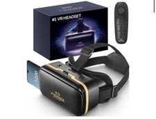 Feebz Vr Headset Blue Black with Links to 3D VR Videos + VR Games for Android