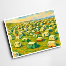 A6 PRINT - The Caravan Site, Trecco Bay, Porthcawl (d) - Vintage Art Style