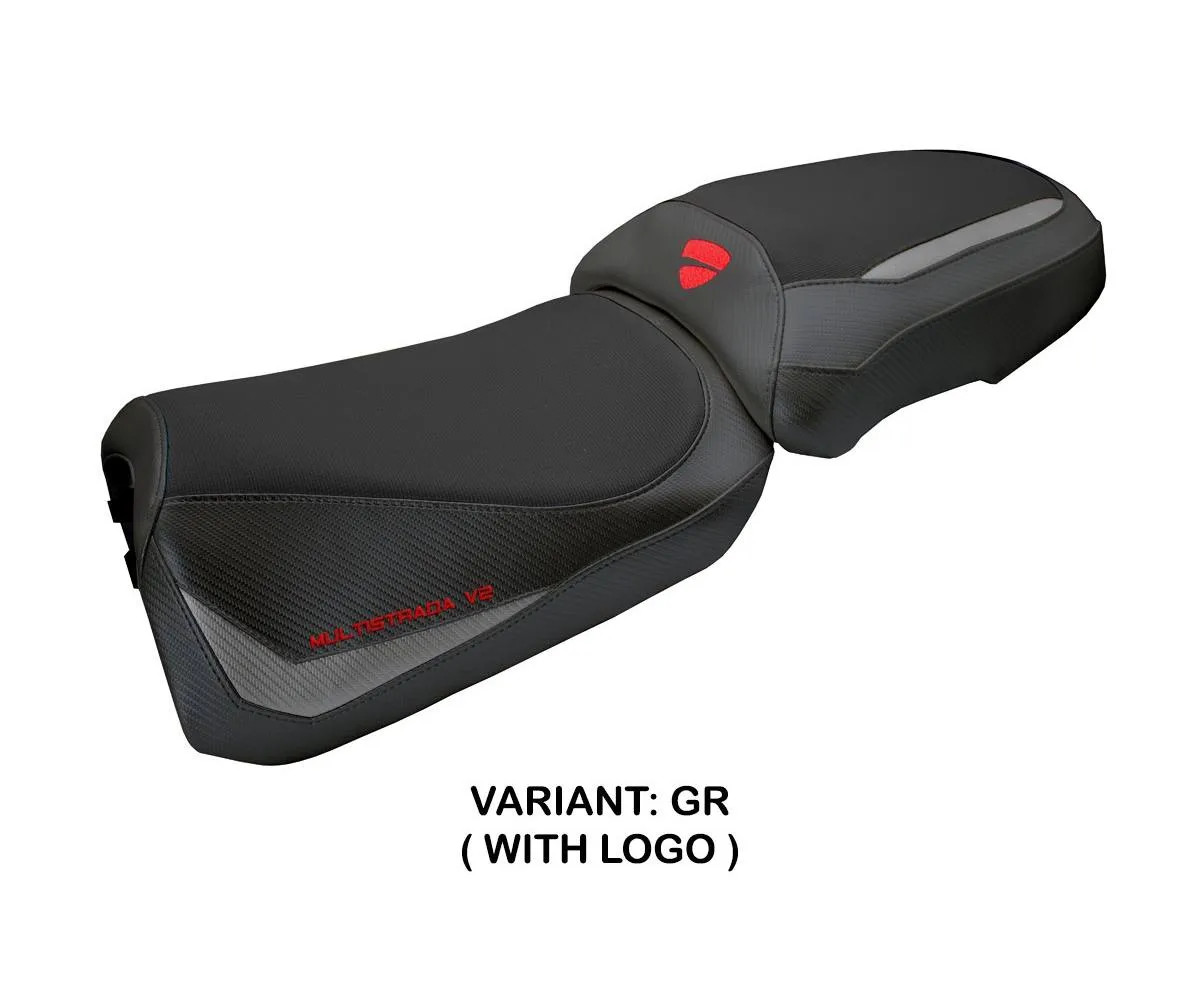 Seat cover Aura Gray GR + logo Tpz compatible DUCATI MULTISTRADA V2 2025 2026
