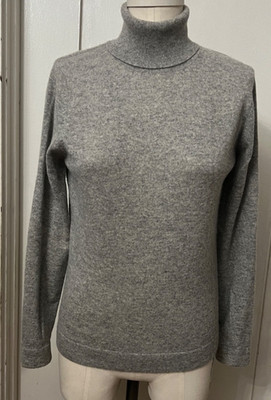 Sutton Studio Petite Women's Gray Cashmere Pullover Sweater Size S