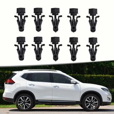 10 Black Car Bumper Grille Retainer Fastener-clips Bumper Hood-clips For Nissan