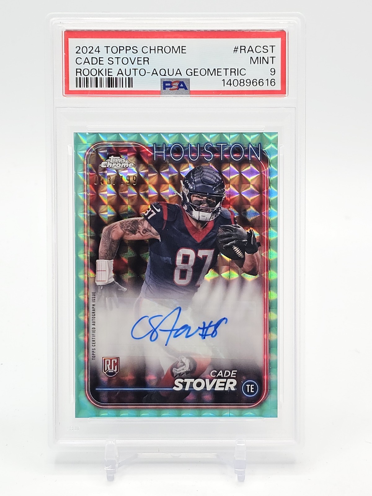 Cade Stover Topps Chrome Rookie Autographs Variations #RACST Aqua Geometric