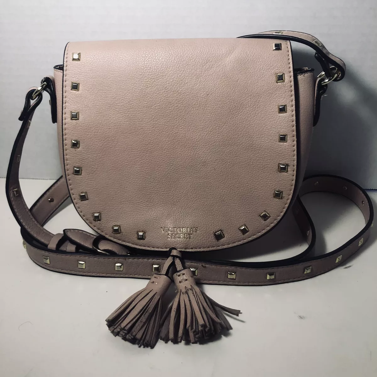 Victoria s Secret Blush Pink Saddle BOHO Tassle Crossbody Bag