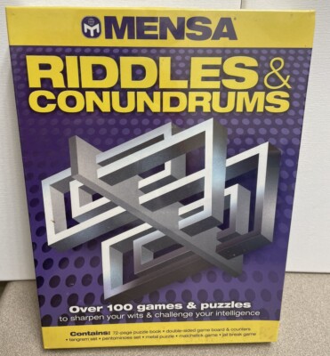 Mensa Riddles & Conundrums High IQ Intelligence Games & Puzzles - New & Sealed