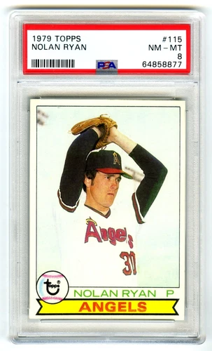 NOLAN RYAN~CALIFORNIA ANGELS~1979 TOPPS PSA-8 NM-MT HOT MLB CARD #115 (NEW CASE)