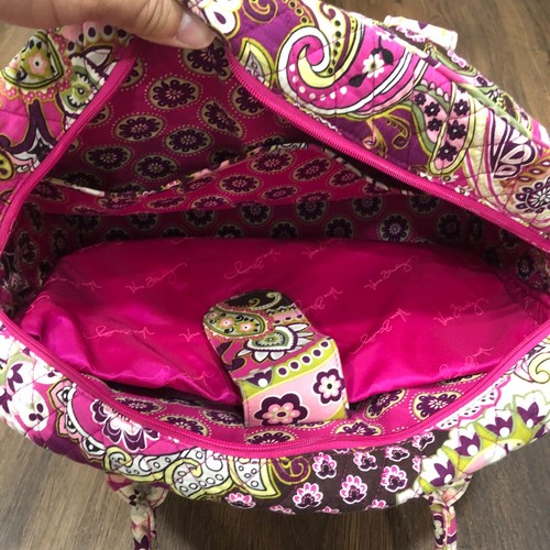 Vera Bradley Paisley Satchel Purse Bag Handbag Carry On Pink READ DESCRIPTION - Picture 8 of 10