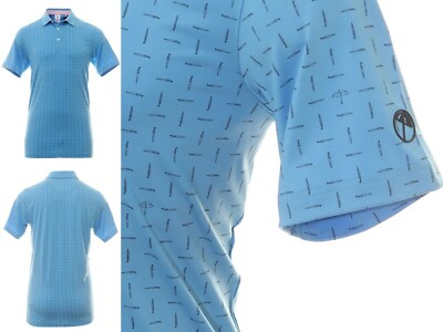 Men's $90 Puma Golf X Arnold Palmer Dash polo shirt blue w/logos size L