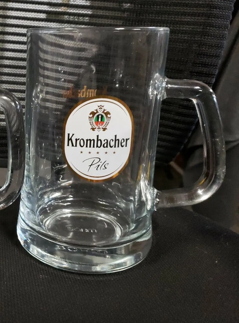 1) KROMBACHER PILS ~0.5L BEER MUG ~ Glass Krombacher Eine Perle