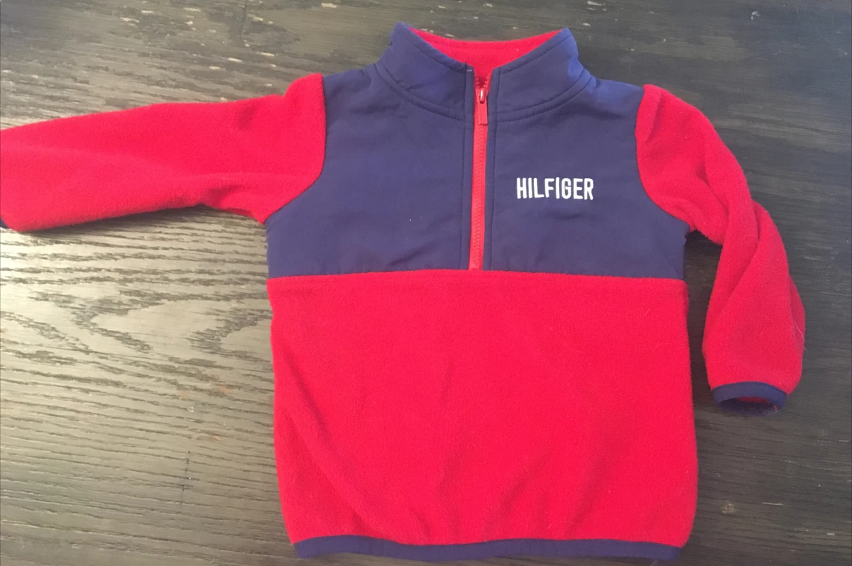 Tommy Hilfiger Logo Red Navy Blue Fleece Pullover Baby 6-9 | eBay