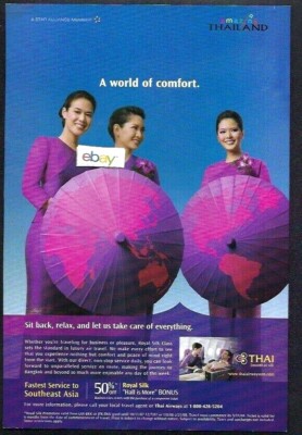 THAI AIRWAYS A WORLD OF COMFORT SIT BACK,RELAX LET US TAKE CARE OF EVERYTHING AD