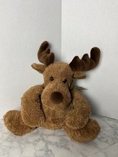 FAO Schwarz Plush Floppy Moose w/ Plaid Bow Stuffed Animal