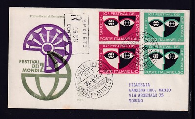 Umschlag Italien FCD Erster Tag Festival der zwei Welten 1967 Venedig FD111