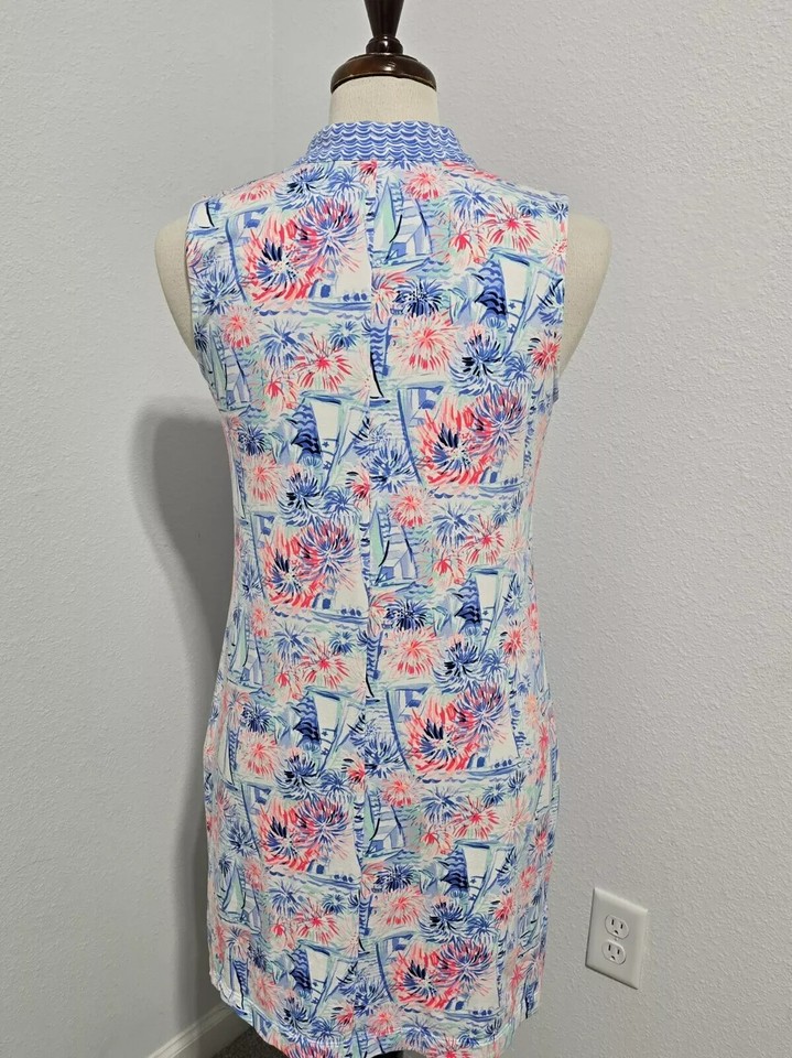 Lily Pulitzer Larsen Shift Dress Crew Blue Tint Sea Size XL Extra Large
