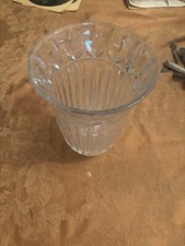 Florero Jumbo 9" Vintage Bloque Tulipán Jardín Cristal en Como Nuevo
