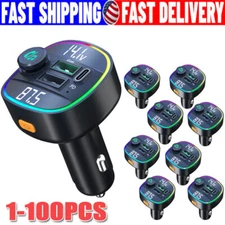 Bluetooth 5.0 Car Wireless FM Transmitter Adapter USB PD Charger A UX Hands LOT