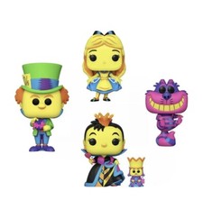IN HAND FUNKO POP ALICE IN WONDERLAND BLACK LIGHT SET OF 4 FUNKO SHOP EXCLUSIVE