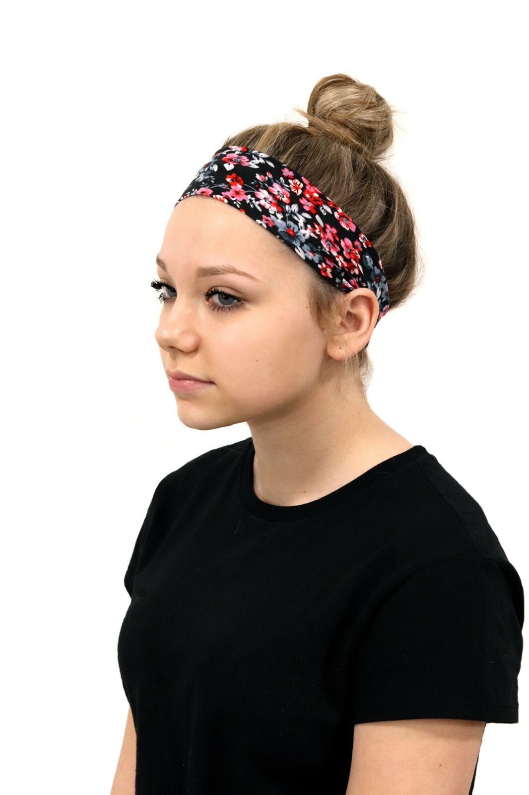 10 Jet Black Headbands Cotton Elastic Stretch Absorbent Soft Sport Headband eBay