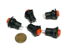 5 Pieces Red square Latching 12mm push button Switch 12v on off pin DS-226 A34