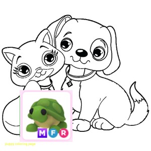 Pet Colouring Image with optional free gift: Adopt Me - MFR Turtle | eBay