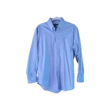 Lauren Ralph Lauren Mens Sz 16 32/33 Button Down Blue Striped Long Sleeve Shirt