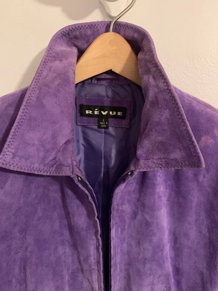 Women's 8 Revue Purple Suede Jacket - Image 2 of 4