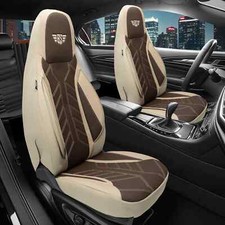 Leder Sitzbezüge passend für Audi A3 8L (Beige-Braun) | Vordersitze APOL510